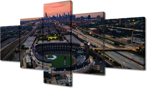 Vista 19 de Busch Stadium Baseball Home Decor St. Louis, Missouri Cityscape - Pósteres e impresiones artísticas de pared de 5 piezas de estadios de béisbol
