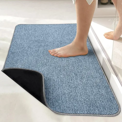 Vista 32 de Tapete de baño ultrafino, con base de goma, antideslizante, secado rápido, lavable a máquina, pelo bajo, absorbente, para ducha exterior, fregadero