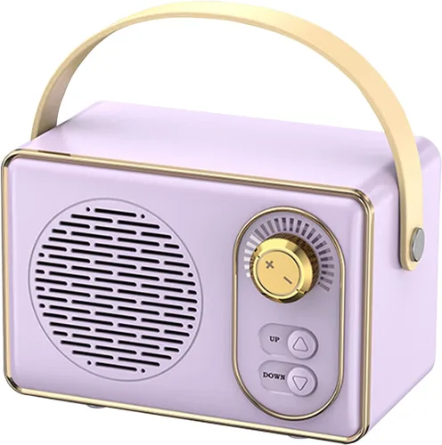 Vista 9 de Altavoz Bluetooth retro, JS-6414, Altavoz Bluetooth inalámbrico portátil vintage 5.0 con tarjeta TF U disco AUX, verde
