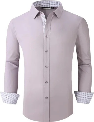 Vista 14 de Alex Vando - Camisa para hombre de manga larga con ajuste regular 06 negro