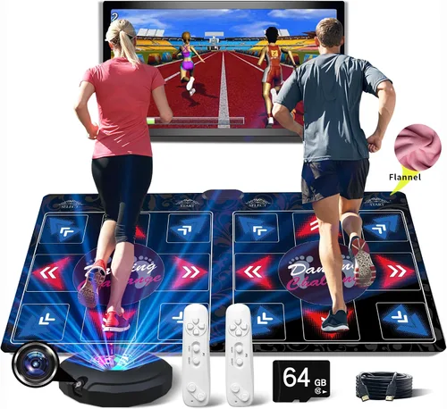 Vista 8 de Alfombrilla de baile electrónica musical HDMI con cámara, una tarjeta de memoria grande de 64G, incluye 1000 juegos, 650 canciones, 81 videos