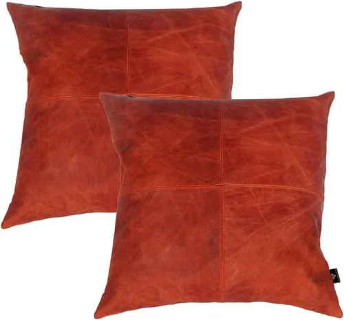 Vista 38 de LL LEATHER LOVERS Funda de almohada de piel de cordero - Funda de cojín para sofá, fundas decorativas para sala de estar y dormitorio, 20 x 20 Negro