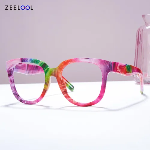 Vista 2 de Zeelool Gafas de bloqueo de luz azul cuadradas retro unisex de gran tamaño Harrell ZOP049594