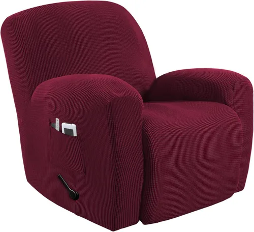Vista 22 de MeilleMaison Funda elástica para silla reclinable, funda para sofá de 1 pieza con parte inferior elástica, lavable, protector de muebles Negro