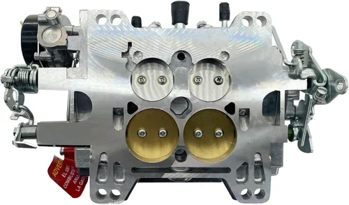 Vista 4 de 1826 18026 - Repuesto de carburador de 4 barriles para carburador Thunder AVS de 650 CFM, acabado satinado, orificio cuadrado todoterreno