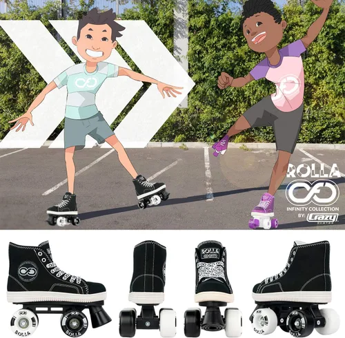 Vista 4 de Crazy Skates Rolla - Patines de cuatro ruedas para niños y niñas, ideales para principiantes