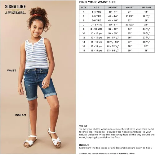 Vista 4 de Signature by Levi Strauss Co Gold Label Bermudas para niñas