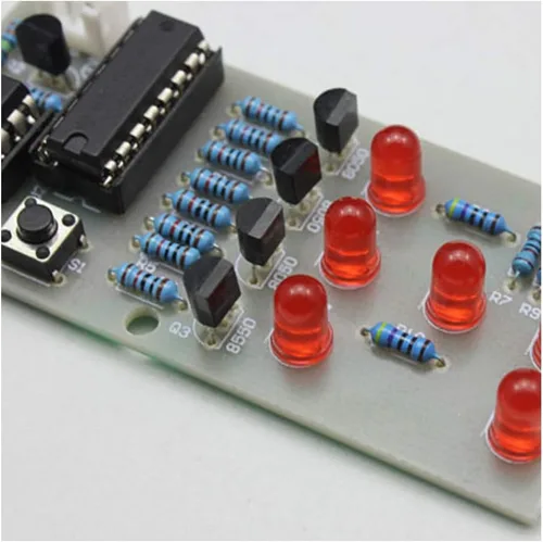 Vista 5 de KOOBOOK Kit de tablero de dados electrónico de 2 sets Kit de bricolaje de circuito LED para aprendizaje electrónico