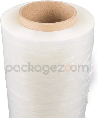 Vista 3 de PackageZoom 4 rollos de película elástica preestirada de 15 pulgadas x 1500 pies, plástico transparente para mudanza y embalaje, envoltura elástica