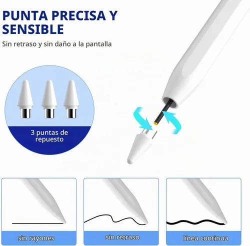 Vista 4 de Lápiz óptico para tabletas Android, teléfonos, lápiz capacitivo para Samsung iPhone, bolígrafos universales activos para iOS/Android, la mayoría