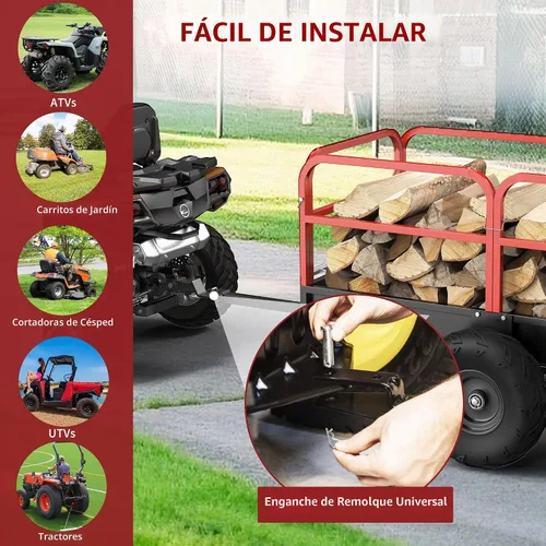 Vista 5 de YITAMOTOR Remolque de descarga ATV de 1600 libras, remolque detrás