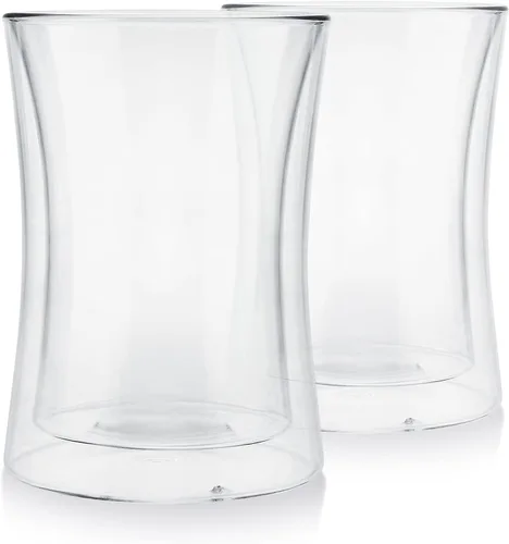 Vista 2 de Teabloom Moderno vaso de degustación aislado – Juego de 2 vasos de doble pared (10 oz / 10.1 fl oz) – Colección Milano