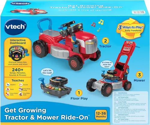 Vista 7 de VTech Tractor y Cortacésped de Juguete con Asiento para Andar