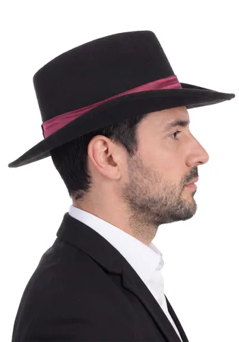 Vista 6 de Sombrero de Disfraz de Jugador de Saloon del Lejano Oeste para Adulto Multicolor