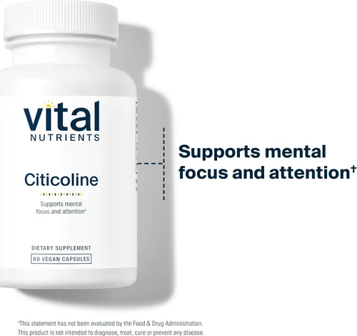Vista 7 de Vital Nutrients - Citicolina - Enfoque Mental y Atención - 60 Cápsulas Vegetarianas por Botella - 250 mg