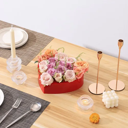 Vista 2 de Florero de corazón, florero acrílico para mesa de comedor, jarrón decorativo para boda, jarrones estéticos para centro de mesa, jarrones de flores