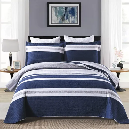 Vista 10 de Colchas Tamaño Queen - Juegos de Colcha y Cubrecama Queen, Juego de Ropa de Cama Acolchada 100% Algodón para Cama Queen, 3 Piezas Edredón Ligero