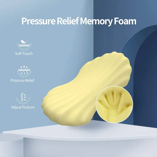 Vista 3 de Almohada de apoyo lumbar ajustable RESTCLOUD de espuma viscoelástica para dormir, almohada de soporte para la espalda para aliviar el dolor