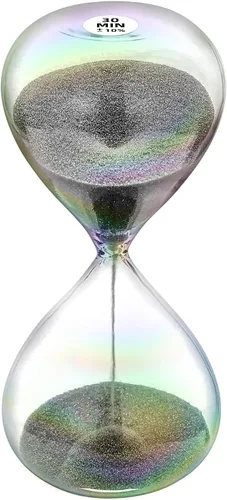 Vista 10 de Reloj de arena con temporizador de arena de 1 minuto con arena de color marrón, reloj de arena grande de 1 minuto, reloj de arena de 1 minuto
