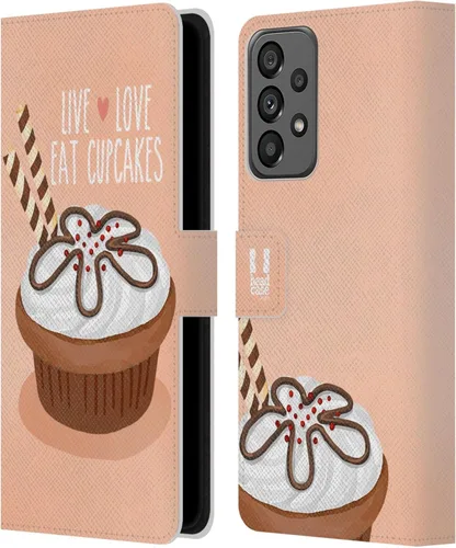 Vista 297 de Head Case Designs Assortment Cupcakes Happiness Leather Wallet Case Compatible with Samsung Galaxy A07 4G Surtido