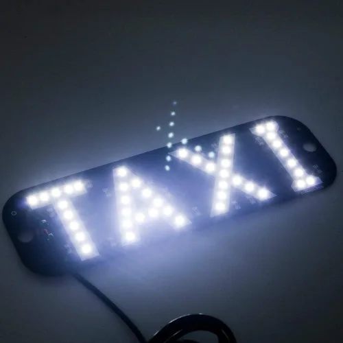 Vista 11 de Luz de taxi con enchufe Cig-arette, montaje de succión de taxi de 12 V CC en la lámpara de taxi con cubierta de viento del automóvil, 2 modos de Rojo
