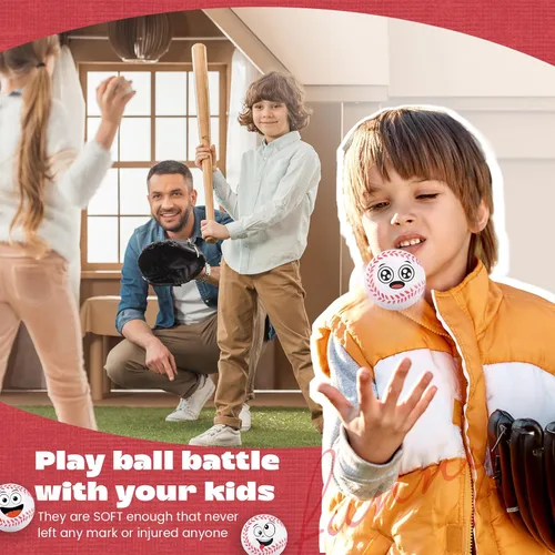 Vista 6 de Arrowbash 12 piezas de mini bolas de estrés con cara para niños y niñas, bolas de espuma para apretar con cara divertida deportiva para alivio
