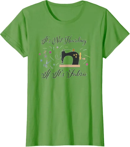 Vista 4 de It's Not Hoarding If Its - Camiseta de costura para acolchado, Blanco, S