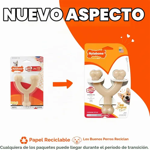 Vista 2 de Nylabone Wishbone Power Chew - Juguete masticable para perros pequeños de hasta 25 libras