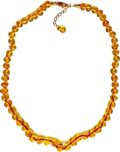 Vista 23 de Collar de ámbar para mujer con cierre de plata chapada en oro de 18 quilates, 19 pulgadas con extensor de 2 pulgadas, hecho a mano con cuentas