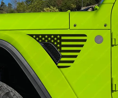 Vista 3 de Skull Daddy Graphics Banderas de ventilación estándar compatibles con Jeep Wrangler Gladiator Rubicon Mojave 392 JL JT 2018-2026 (negro mate)