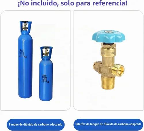 Vista 6 de Pistola de niebla de mano de CO2 para tanque de CO2 CGA320, máquina de humo con efecto de luces LED, efectos DJ, pistola de humo de niebla de CO2