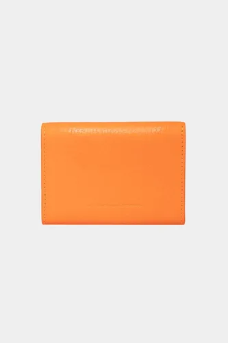 Vista 5 de grande Estuches para tarjetas 3639, Naranja, Tarjetero de cuero con cierre magnético, cartera pequeña de acordeón para mujer