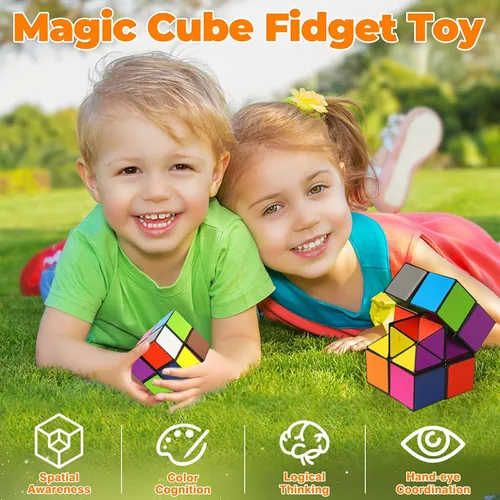 Vista 4 de Star Cube - Juego de cubos mágicos, cubo Yoshimoto 2 en 1 para niños y adultos, juguete para niños y niñas de 8 a 12 años