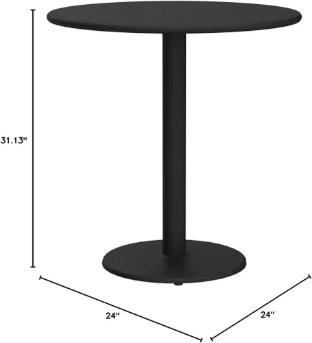 Vista 3 de Flash Furniture Mesa laminada negra redonda de 24" con base redonda de altura de mesa de 18