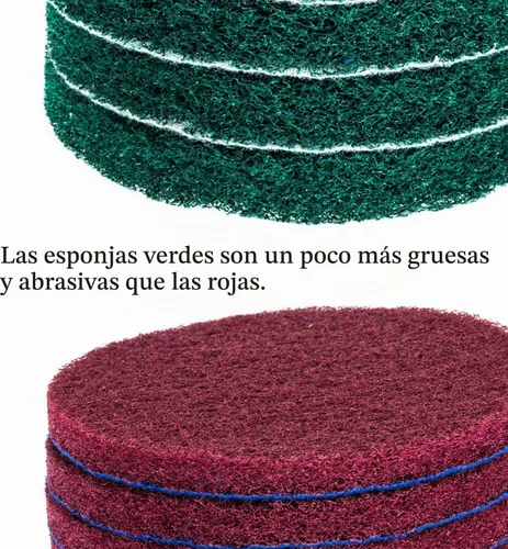 Vista 5 de Kichwit Paquete de 6 almohadillas de repuesto, súper abrasivas, verdes, 5 pulgadas