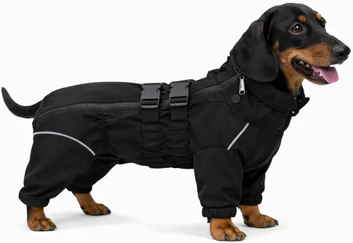 Vista 20 de Lovelonglong - Chaqueta impermeable para perros, ligera, impermeable, reflectante, resistente al viento, a prueba de nieve, para perros pequeños