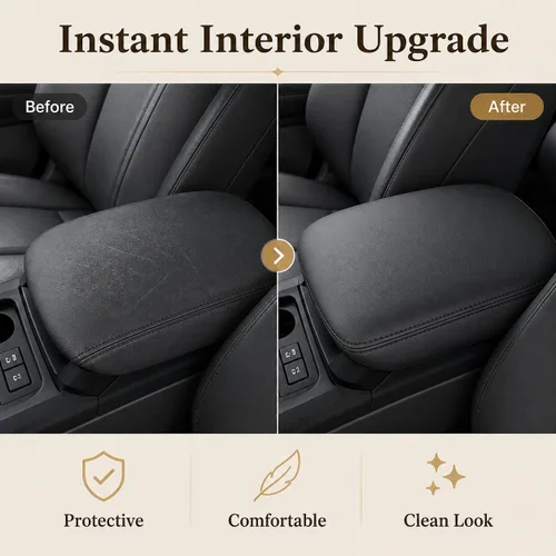 Vista 2 de Accesorios interiores personalizados para Lexus RX350 2010 2011 2012 2013 2014 2015 Cubierta de caja de reposabrazos tapa de consola central, cojín