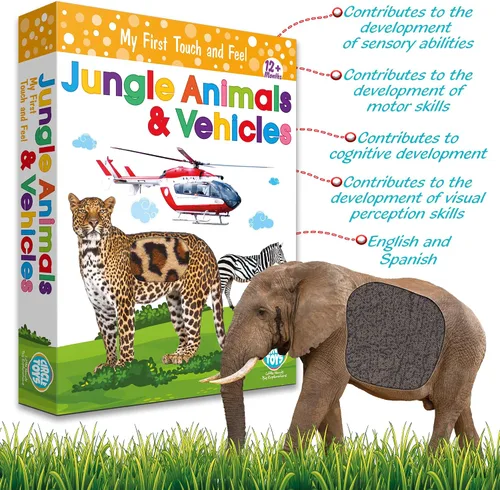 Vista 3 de My Touch and Feel - Tarjetas didácticas de doble cara con imagen bilingüe en inglés y español para bebés, niños pequeños, niños, aprender animales