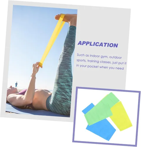 Vista 6 de 3 bandas de resistencia para yoga y entrenamiento de fuerza, bandas elásticas con alta elasticidad y resistencia para brazos, espalda, piernas