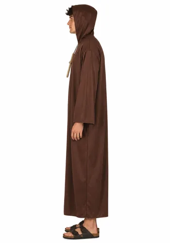 Vista 3 de Disfraz de Túnica de Monje Marrón para Hombre Multicolor