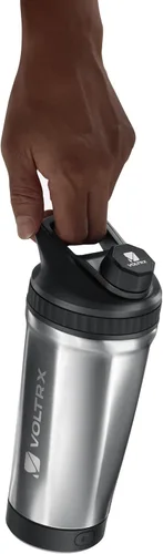 Vista 6 de VOLTRX ChillMix - Botella agitadora aislada de acero inoxidable, mezclador eléctrico recargable por USB C, vasos agitadores para batidos