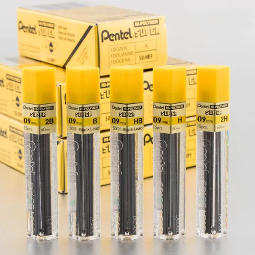 Vista 3 de Pentel Hi-Polymer Super Minas de repuesto, Gris