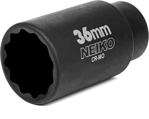 Vista 15 de NEIKO 02531A Juego de 10 piezas de 12 puntas de dados de 1/2 pulgadas, removedor de tuercas de llanta, enchufe de tuerca de husillo, juego de llaves