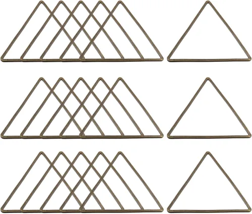 Vista 13 de MECCANIXITY Aro de abalorios triangulares, triángulo con marco hueco, anillo de enlace geométrico para hacer joyas