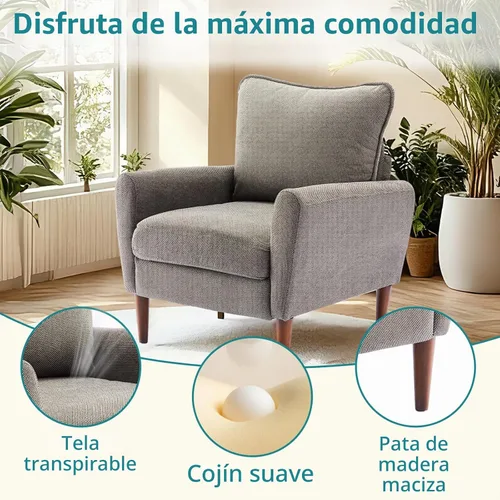 Vista 7 de OLIXIS Cómoda silla decorativa para sala de estar, dormitorio y sala