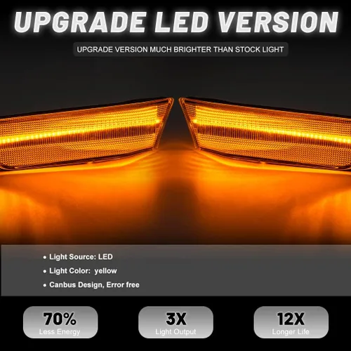 Vista 3 de Lámparas de marcador lateral LED para Infiniti G35/V35 Coupe Skyline V35 Lente transparente ámbar Led rueda intermitente luces de señal de giro
