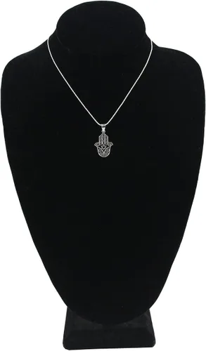 Vista 4 de DharmaObjects Juego de cadena con colgante de collar de plata de ley 92.5 con estampado