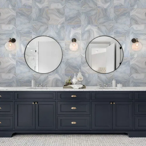 Vista 11 de Alwayspon 10 calcomanías de transferencia de azulejos de vinilo con efecto mármol, 6 x 6 pulgadas, calcomanías autoadhesivas para decoración de baño
