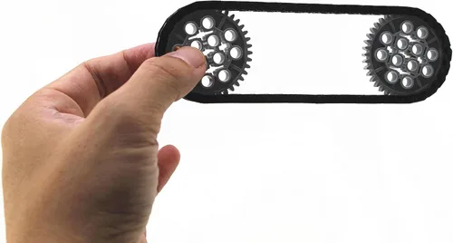 Vista 4 de Piezas técnicas de la pista del tanque de enlace de cadena 1000 PC Piezas de accesorios técnicos de pista de tanque a granel compatibles con Lego