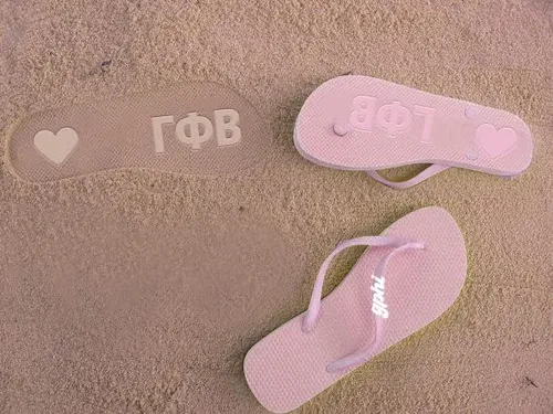 Vista 2 de Sorority Shop Gamma Phi Beta - Chanclas con licencia oficial de hermandad - Chanclas para mujer